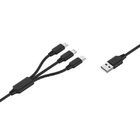 3 In 1 PVC 5V 2.4A 4m Rohs USB Multi Charging Cable