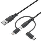 3m 9ft USB A to Micro Type C Lightning C48 Multi USB Data Cable