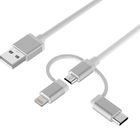 MFI 3M USB A To Micro Type C Lightning C48 All In One USB Cable