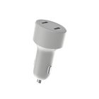 White TYPE C 2 36W PD3.0 9V2A Dual Port Car Charger