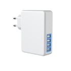 4 Port ErP 5V4.8A European USB Travel Charger Fireproof PC