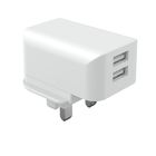 2 USB Port 5V2.4A RoHS UL Uk Travel Charger Fireproof PC