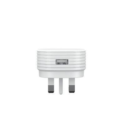 CE Fireproof PC Single USB 5V2.4A UK Mains Charger 3 Pin