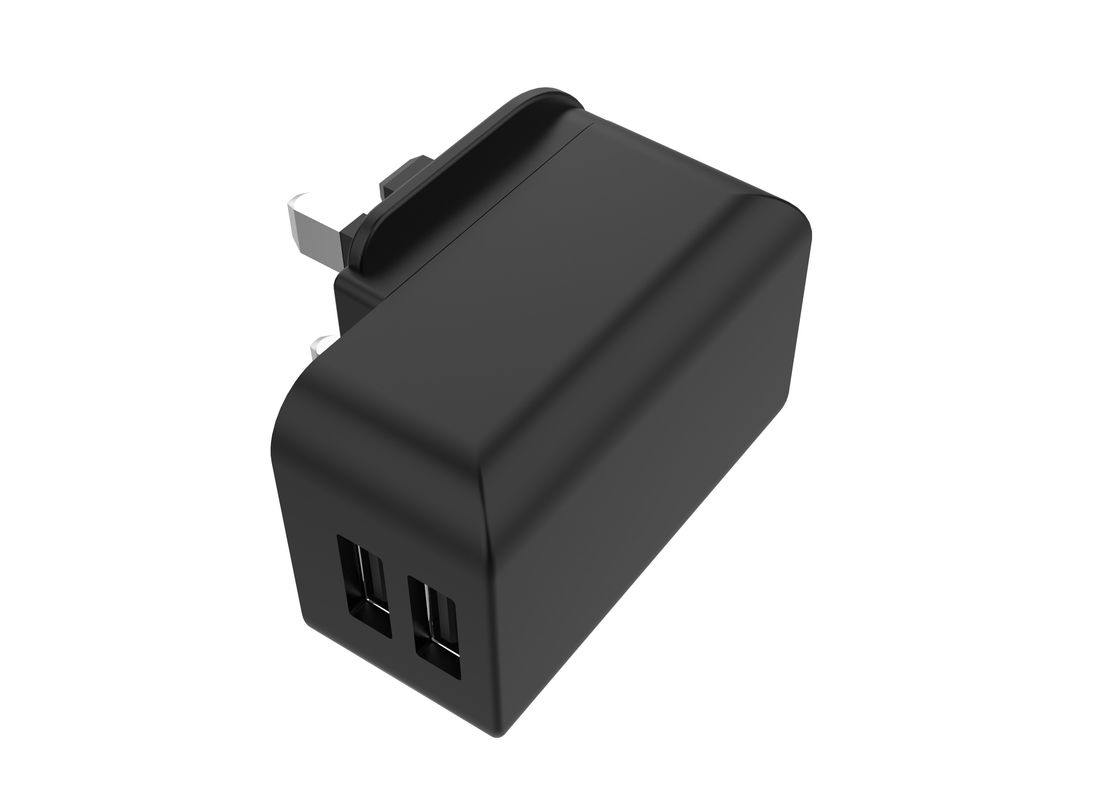 Dual USB Ports Black 5V3.4A UK Charger Plug