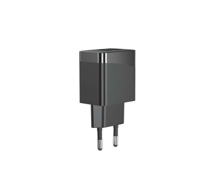 Black ErP 12W 5V2.4A Dual Ports USB Charger 2xUSB-A